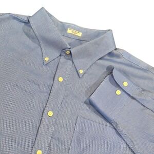 Peter Millar Nanoluxe Ling Sleeve Button Down Shirt Blue Woven Cotton Men's XXL